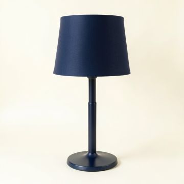 Shore Bluff Table Lamp With A Plain Fabric Shade - Navy (synthetic illustration; no displayed measurements)