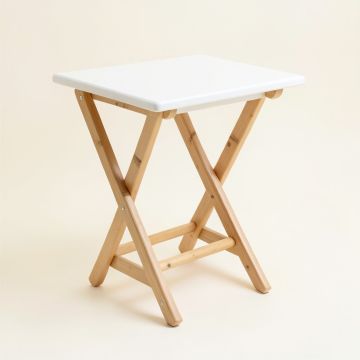 Ash Crest Compact Balcony Table - White (synthetic illustration; no displayed measurements)