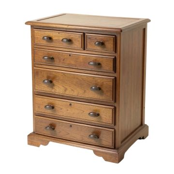 Cincinnatus Rustic Curved Square Paneled 8-Drawer Vertical Free Standing Jewelry Box