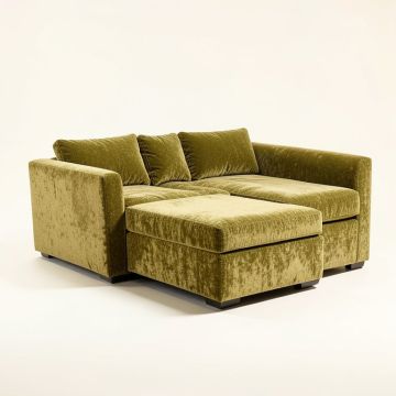 Chanelle 98 '' Wide Chenille Right Hand Facing Sleeper Sofa & Chaise (synthetic illustration; no displayed measurements)