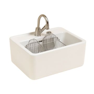 24 '' L X 19 '' W Farmhouse Kitchen Sink With Sink Grid And Basket Strainer