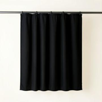 Fern Crossing Shower Curtain Hanging Flat From A Plain Rod - Black (synthetic illustration; no displayed measurements)