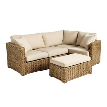 Outdoor Garden Patio Furniture 6-Piece Pe Rattan Wicker Sectional Cushioned Sofa Sets