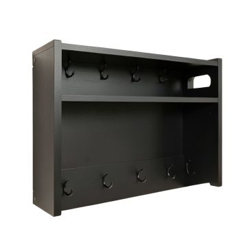 Moss Bridge Wall-Mounted Entryway Organizer Shelf - Black