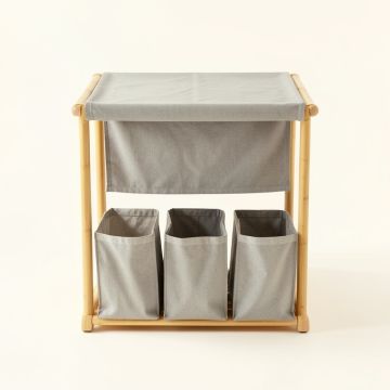 Spruce Branch Laundry Sorting Station With Plain Removable Bags - Gray (synthetic illustration; no displayed measurements)