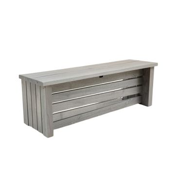 Pine Bridge Narrow Outdoor Storage Bench - Gray