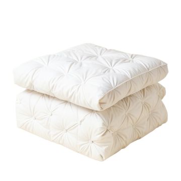 Ruched Pintuck Rosette Duvet Cover Set