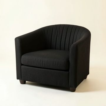 Clay Field Upholstered Armchair - Black (synthetic illustration; no displayed measurements)