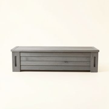 Reed Branch Narrow Outdoor Storage Bench - Gray (synthetic illustration; no displayed measurements)