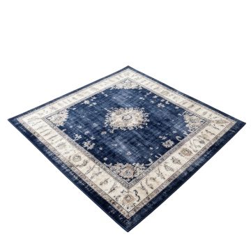Hillsby Oriental Polypropylene Dark Blue/Light Gray/Beige Area Rug