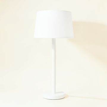 Hazel Branch Floor Lamp With A Plain Fabric Shade - White (synthetic illustration; no displayed measurements)