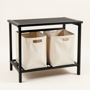 Aspen Dale Laundry Sorting Station With Plain Removable Bags - Black (synthetic illustration; no displayed measurements)