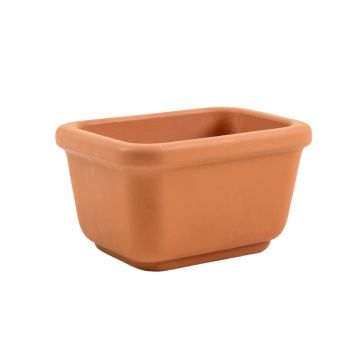 Olive Crest Empty Railing Planter With Integral Brackets - Terracotta