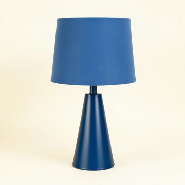 Bay Bend Table Lamp With A Plain Fabric Shade - Blue (synthetic illustration; no displayed measurements)