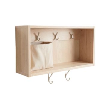 Hazel Edge Wall-Mounted Entryway Organizer Shelf - Beige