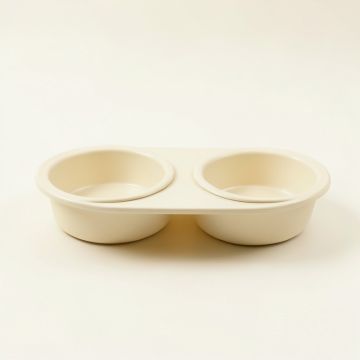 Juniper Dale Pet Feeding Stand With Two Plain Empty Bowls - Ivory (synthetic illustration; no displayed measurements)