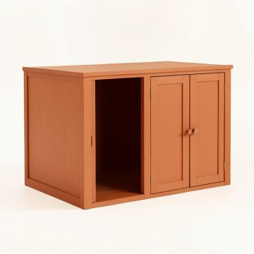 Willow Dale Empty Furniture-Style Litter Enclosure - Terracotta (synthetic illustration; no displayed measurements)