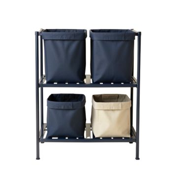 Oak Canyon Laundry Sorting Station With Plain Removable Bags - Navy