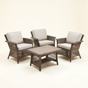 4 Pcs Outdoor Patio Furniture Set Table Chair Sofa Cushioned Seat Garden (synthetic illustration; no displayed measurements)