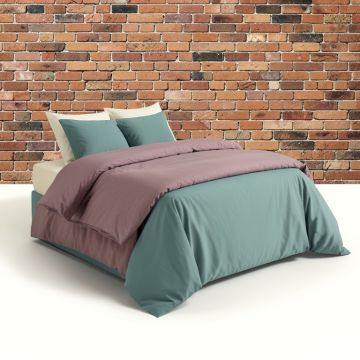 Colored Stone Surface Texture Background Urban Brick Wall Image Duvet Cover Set (synthetic illustration; no displayed measurements)