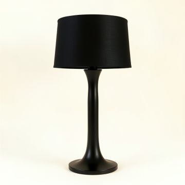 Fern Bridge Floor Lamp With A Plain Fabric Shade - Black (synthetic illustration; no displayed measurements)