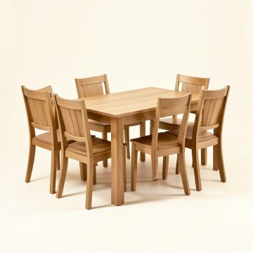 Leamont 5 Piece Solid Wood Dining Set (synthetic illustration; no displayed measurements)