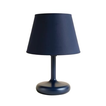 Fern Brook Table Lamp With A Plain Fabric Shade - Navy