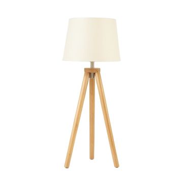 Spruce Canyon Floor Lamp With A Plain Fabric Shade - Ivory
