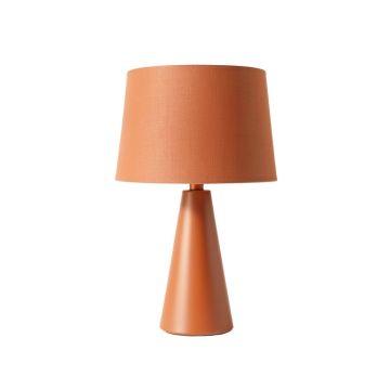 Maple Crest Table Lamp With A Plain Fabric Shade - Terracotta