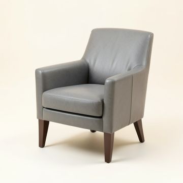 Erissa Leather Upholstered Dining Chair In Gray (synthetic illustration; no displayed measurements)