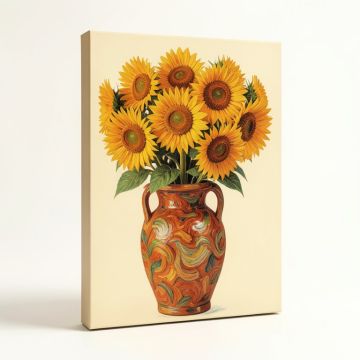 Vase With Fifteen Sunflowers By Vincent Van Gogh - Wrapped Canvas Print (synthetic illustration; no displayed measurements)