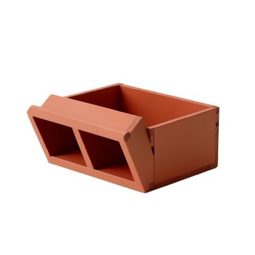 Olive Bend Low Toy Storage Unit - Terracotta