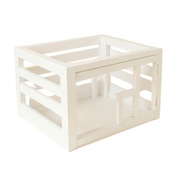 Juniper Bridge Empty Furniture-Style Pet Crate - White