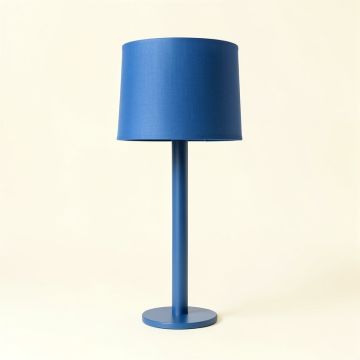 Vale Branch Floor Lamp With A Plain Fabric Shade - Blue (synthetic illustration; no displayed measurements)