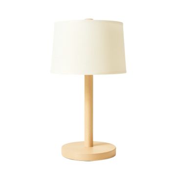 Field Crossing Table Lamp With A Plain Fabric Shade - Ivory