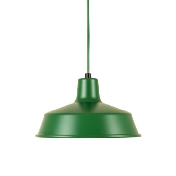 River Crest Pendant Light Suspended From One Plain Cable - Green