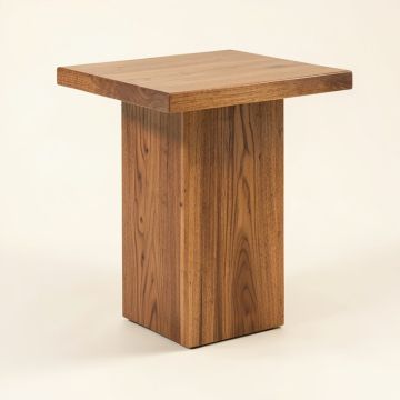 Polizzi Solid Wood Pedestal End Table (synthetic illustration; no displayed measurements)