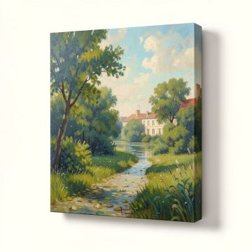 Chapelton At Argenteuil Claude Monet Framed Oil Painting Print On Wrapped Canvas (synthetic illustration; no displayed measurements)