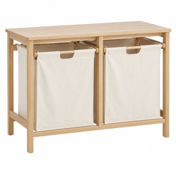 Brook Bluff Laundry Sorting Station With Plain Removable Bags - Cream