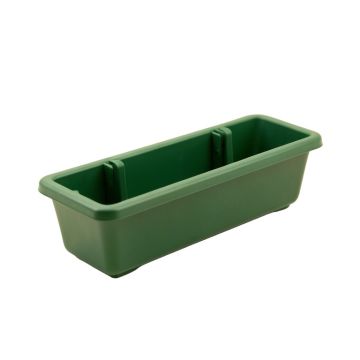 Field Bend Empty Railing Planter With Integral Brackets - Green