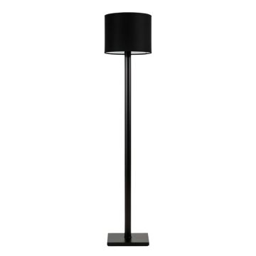 Alder Crest Floor Lamp With A Plain Fabric Shade - Black (synthetic illustration; no displayed measurements)