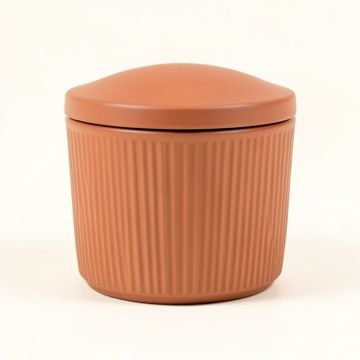 Moss Crest Storage Canister With Lid - Terracotta (synthetic illustration; no displayed measurements)