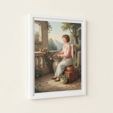 Pausing In A Novel - Unframed Print (synthetic illustration; no displayed measurements)