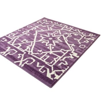 Geometric Purple/White Area Rug