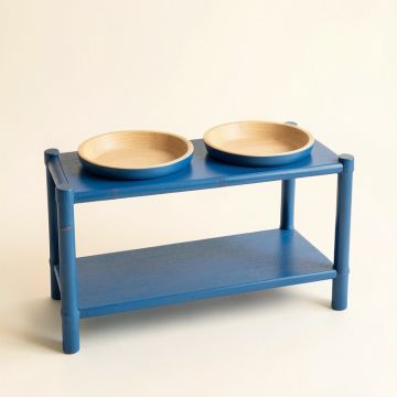 Vale Canyon Pet Feeding Stand With Two Plain Empty Bowls - Blue (synthetic illustration; no displayed measurements)