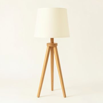 Heath Crossing Floor Lamp With A Plain Fabric Shade - Cream (synthetic illustration; no displayed measurements)