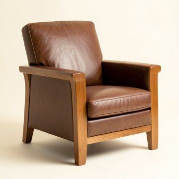 Aigars 49 '' Wide Top Grain Leather Armchair (synthetic illustration; no displayed measurements)