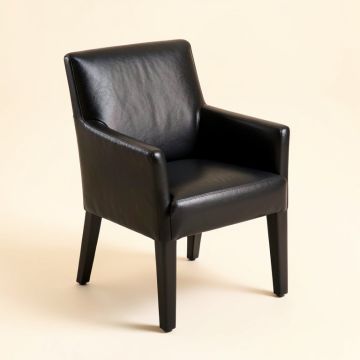 Jabraylon Faux Leather Upholstered Dining Chair In Black (synthetic illustration; no displayed measurements)
