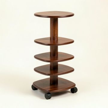 6-Tier Wooden Flower Stand With Wheels Flower Plant Display Stand Shelf Multi-Layer Rotable Windmill (synthetic illustration; no displayed measurements)