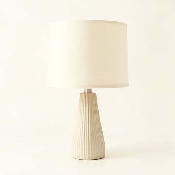 Juniper Bluff Table Lamp With A Plain Fabric Shade - Ivory (synthetic illustration; no displayed measurements)